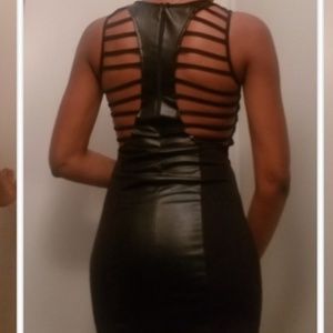 Faux Leather Mini Dress
